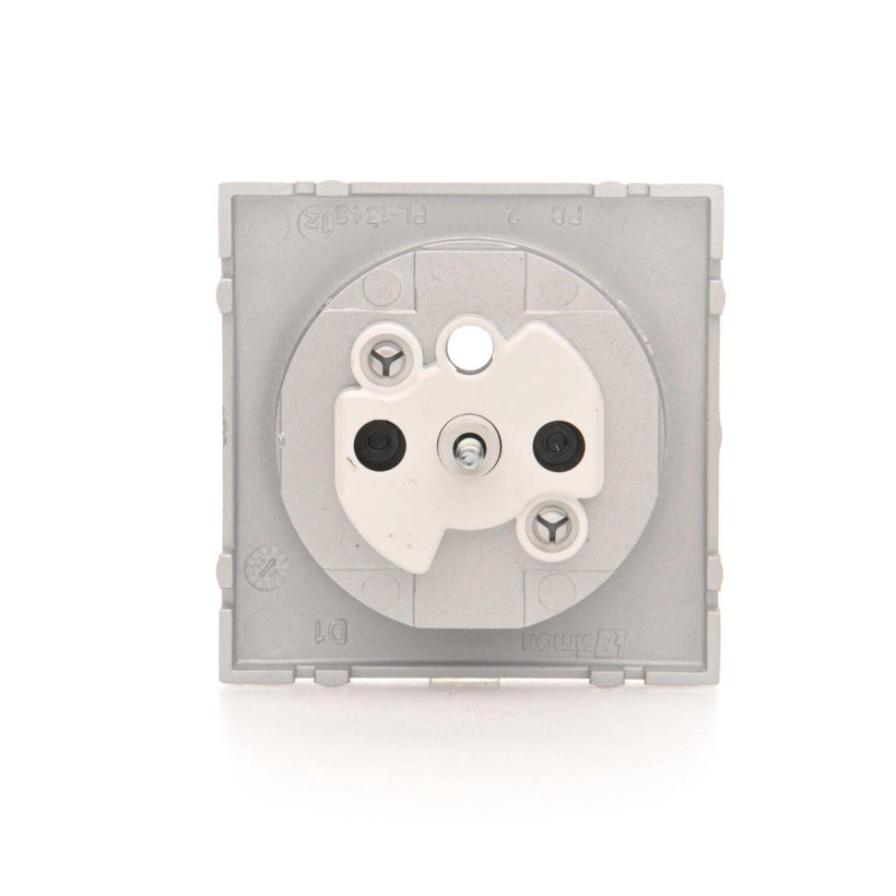 Kryt jednoduché zásuvky s uzemněním - stříbrný