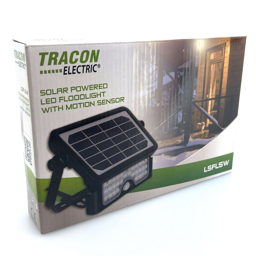 LED reflektor se solárním panelem a snímačem pohybu