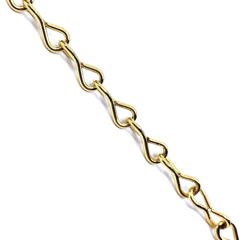 Řetěz hodinářský U žlutý zinek 1,3mm