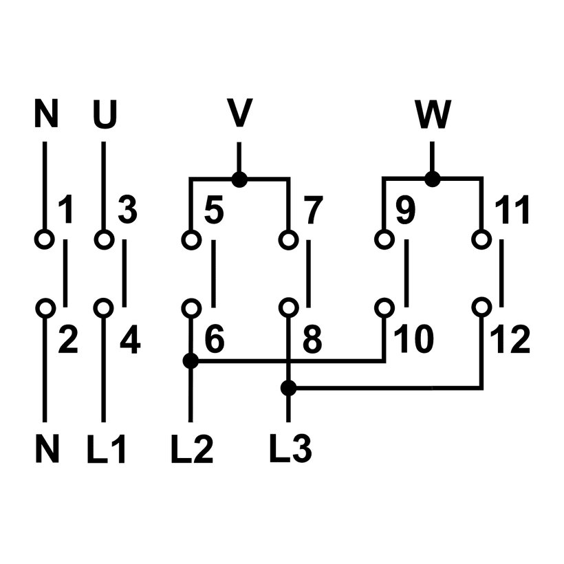 Reverzační vačkový přepínač 63A