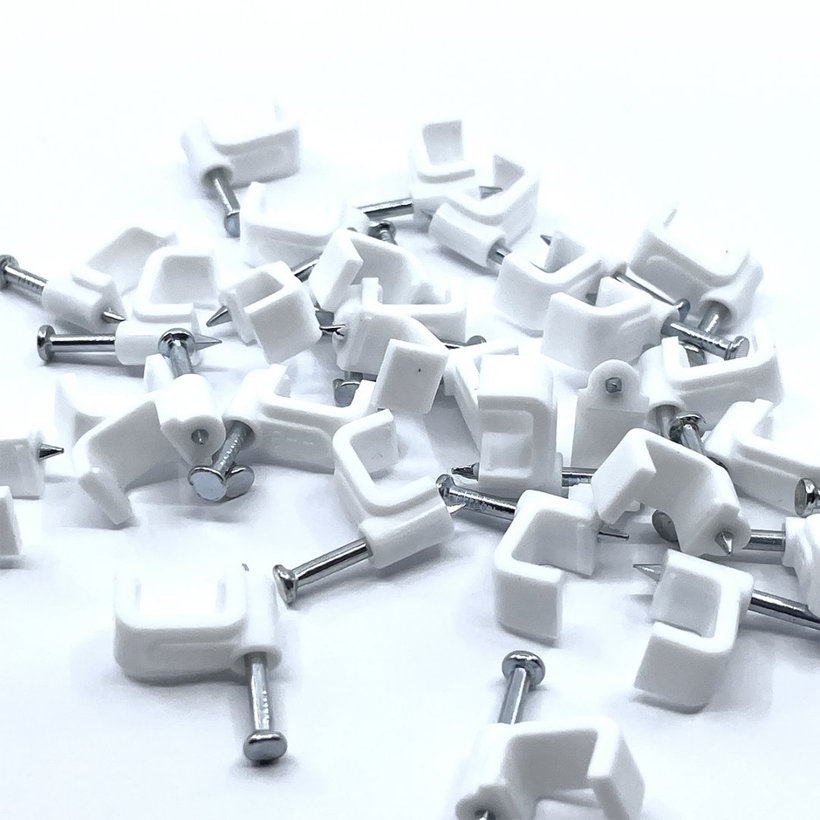 Kabelážní příchytka čtvercová bílá 10mm