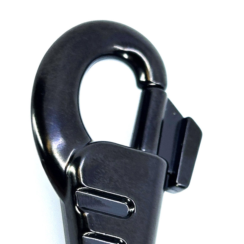 Karabina otočná s prolisem černá 80x25mm