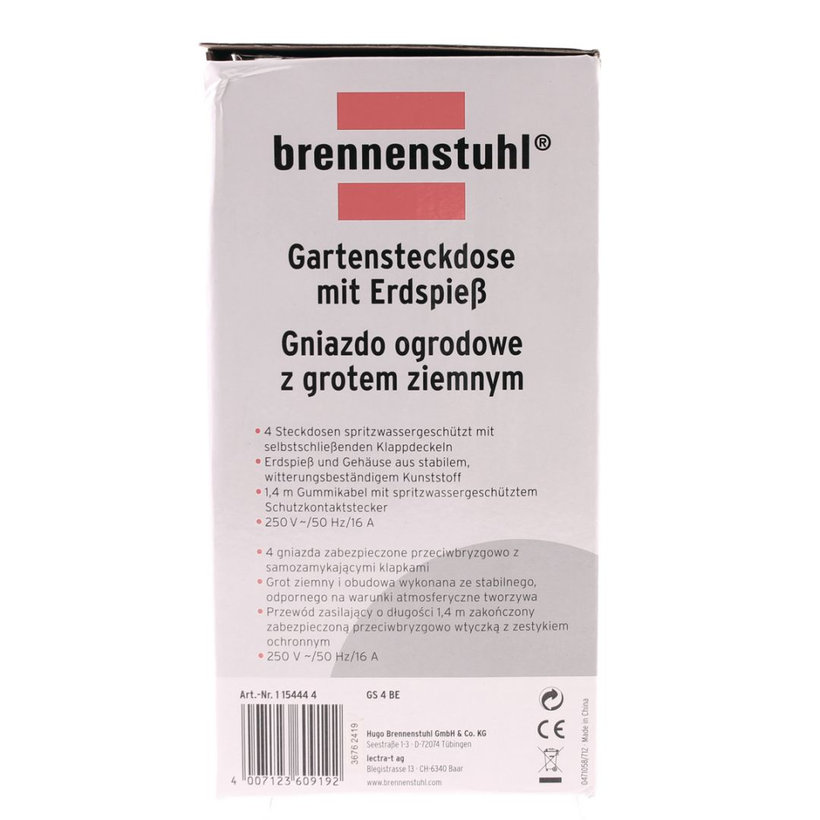 Rozvodnice pro řemeslnou a průmyslovou sféru se zemním bodcem IP44 10m