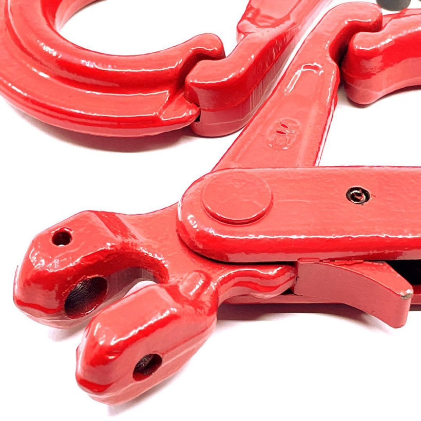 Samozajišťovací hák na řetěz s vidlicí tř 80 červený 10mm
