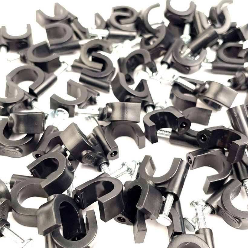 Kabelážní příchytka oválná černá 4mm