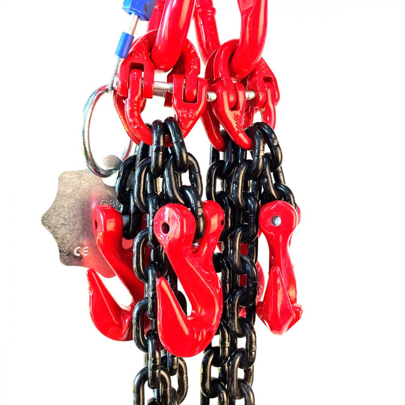 Řetězový závěs oko-4 háky tř 80 se zkracovačem (0,5 m, 4250/3000 kg, 8 mm)