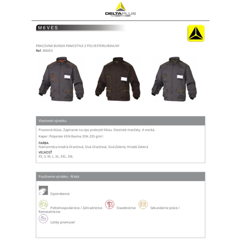 Pracovní bunda PANOSTYLE šedá-zelená L