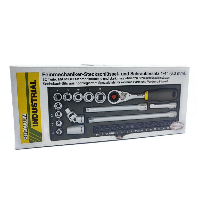 Sada hlavic s ráčnou 1/4''