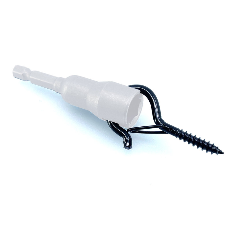 Okrasné oko s vrutem ve tvaru Q - černé