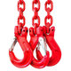 Řetězový závěs oko-3 háky tř 80 se zkracovačem (1 m, 4250/3000 kg, 8 mm, červená)