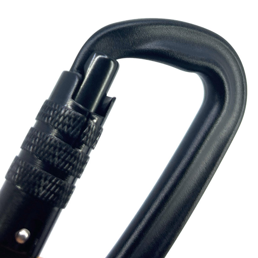 Hliníková karabina twist lock 80mm - černá