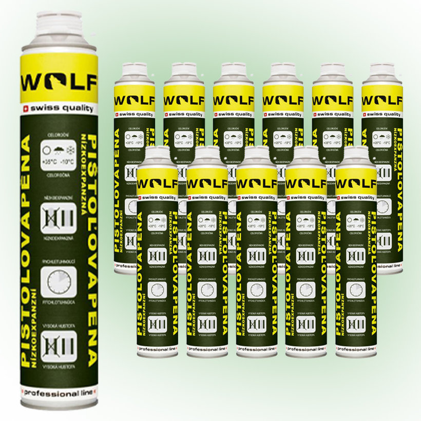 Montážní (PUR) pěna pistolová NÍZKOEXPANZNÍ 12ks MEGA PACK 750ml