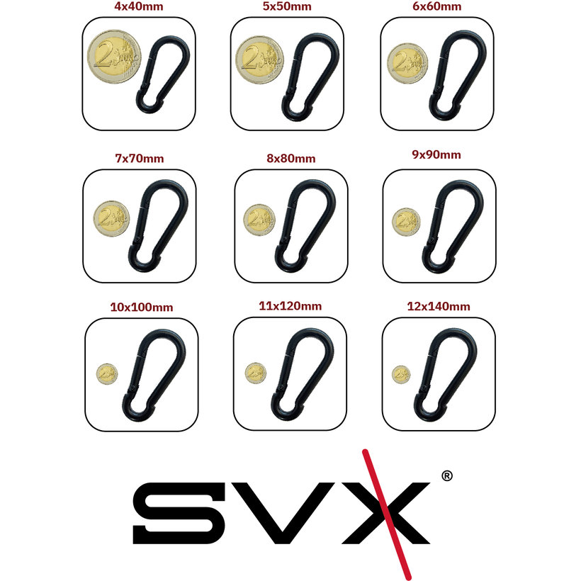 Karabina hasičská DIN 5299C černá 12mm