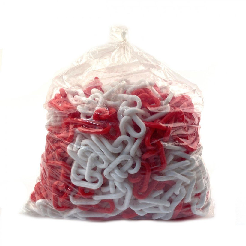 Plastový řetěz červeno/bílý 6mm