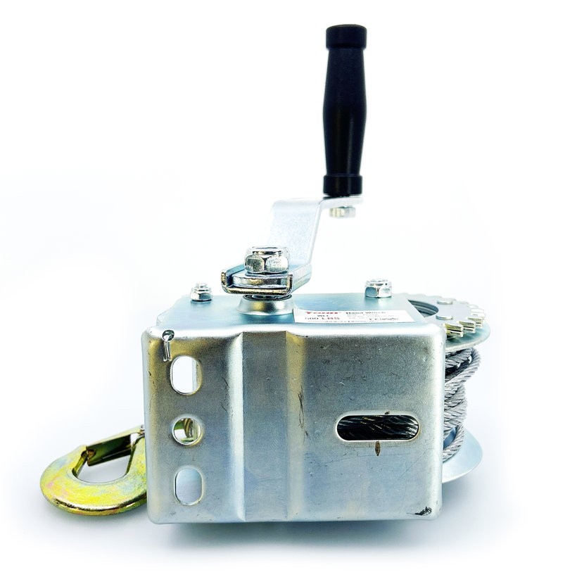 Ruční naviják 250kg, 4,5mm x 8m, ocel lano