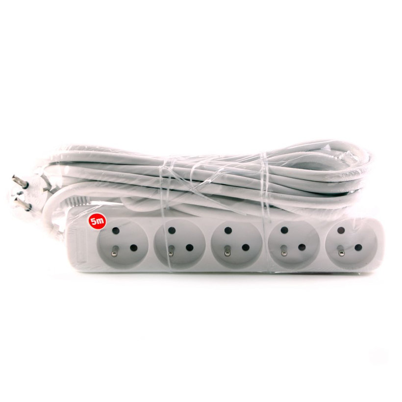 Prodlužovací kabel 16A bílý 5 zásuvek 5m 3G1,5