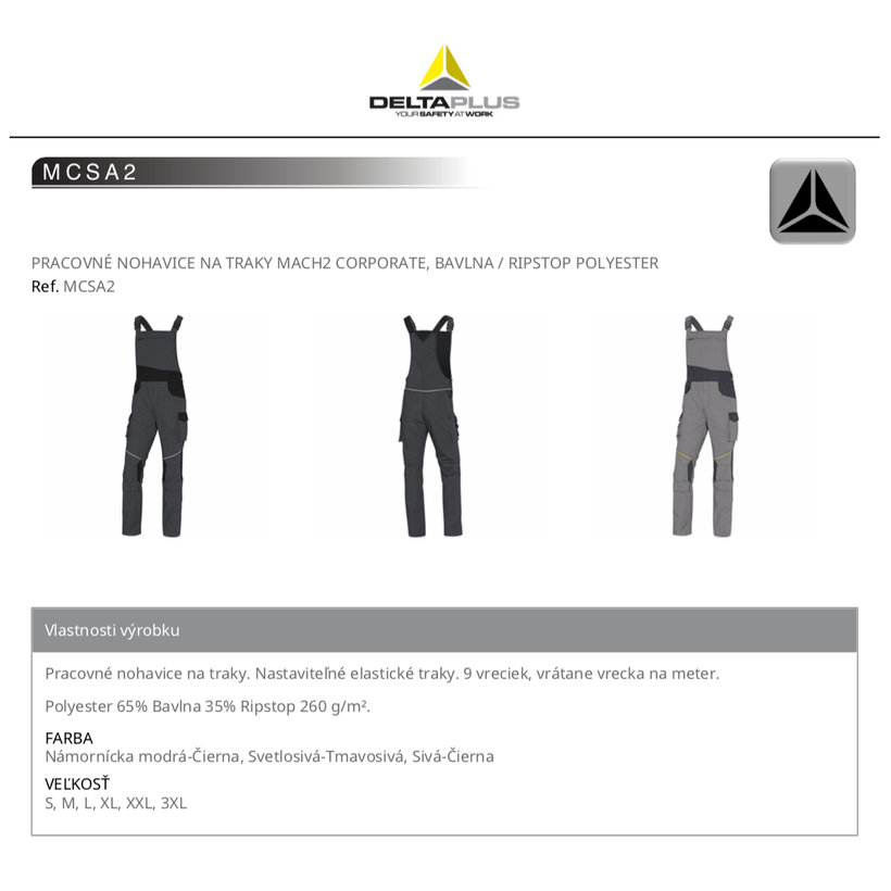 Pracovní montérky MACH2 CORPORATE světlešedé XL