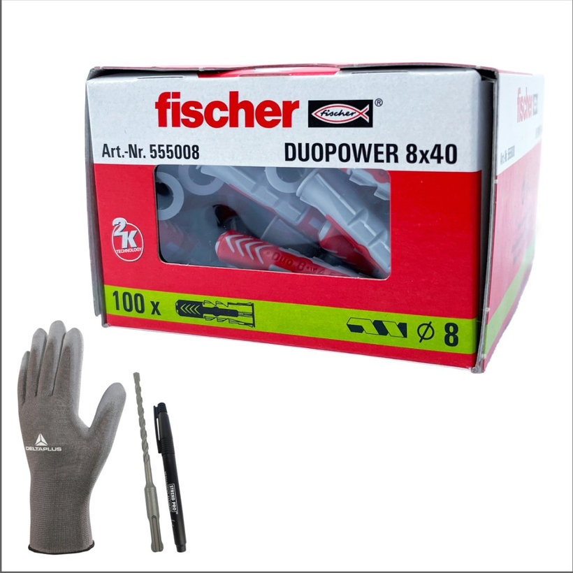 Hmoždinka DuoPower - 100 ks PACK 8x40mm