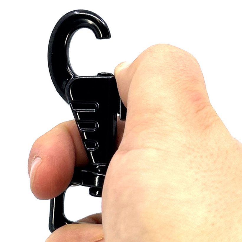 Karabina otočná s prolisem černá 80x25mm