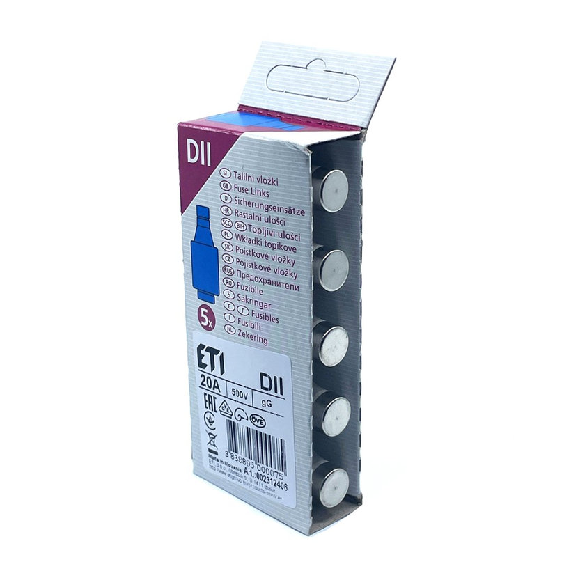 DII T 20A válcová pojistka pomalá