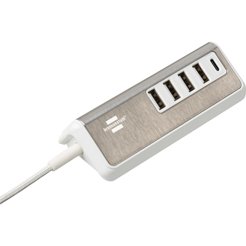 Rohová nerezová USB stanice 4× USB-A + USB-C, 1,5 m – 1508230