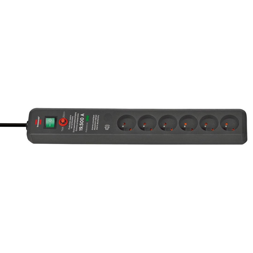 Přepěťová ochrana 6-zásuvková, antracit 3m