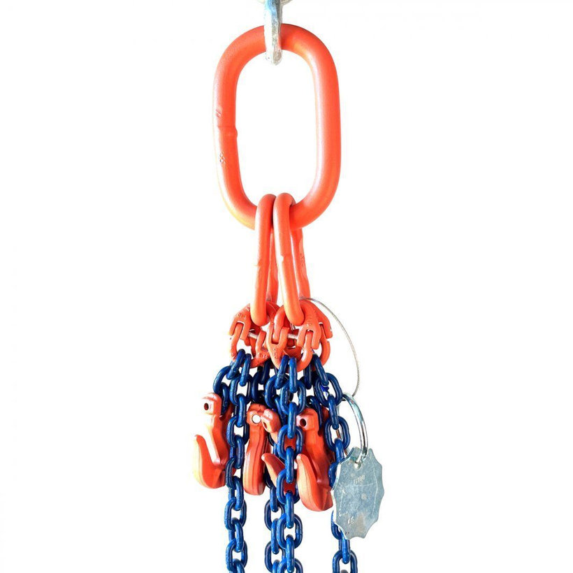 Řetězový závěs oko-4 háky tř 100 se zkracovačem (1,5m, 5300/3750 kg, 8 mm)