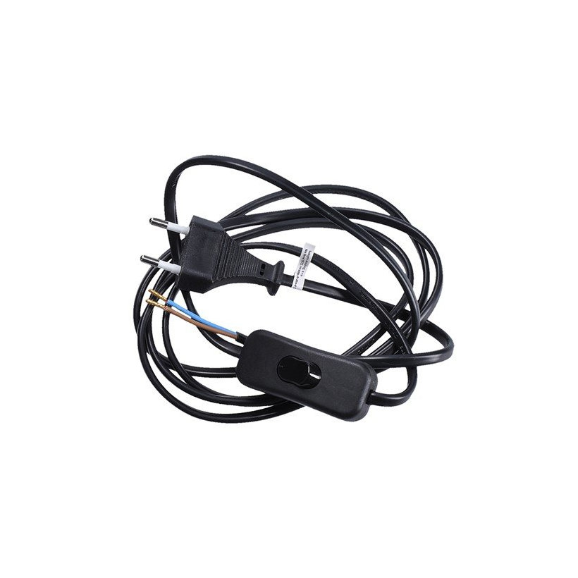 Flexo šňůra 2m 2x0,75 černá plochá - vypínač