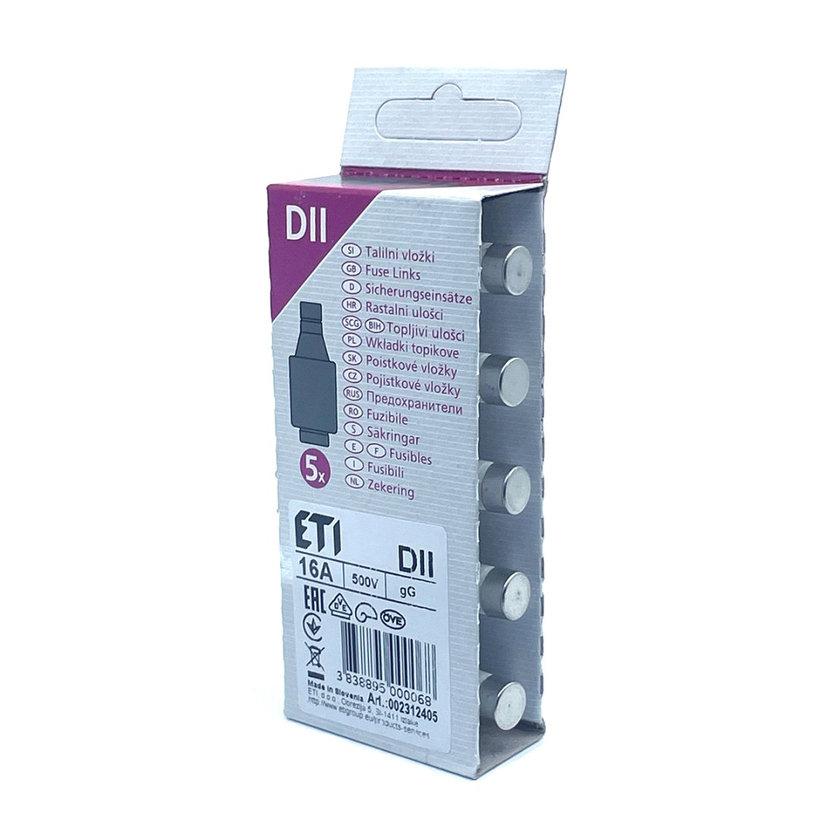 DII T 16A válcová pojistka pomalá