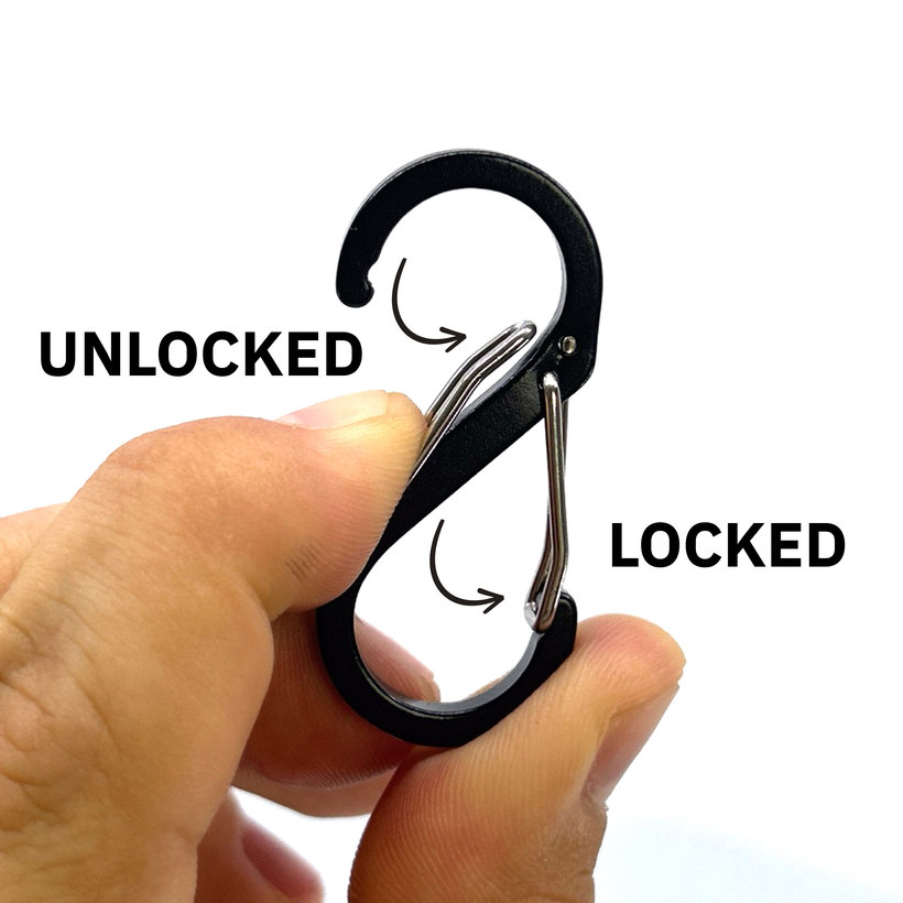 Okrasná karabina ve tvaru S-háku 50 mm - černá