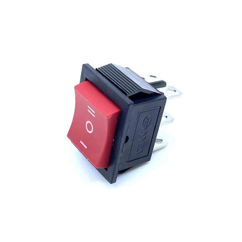 Kolébkový přepínač 3-poloh., červený, I-0-II