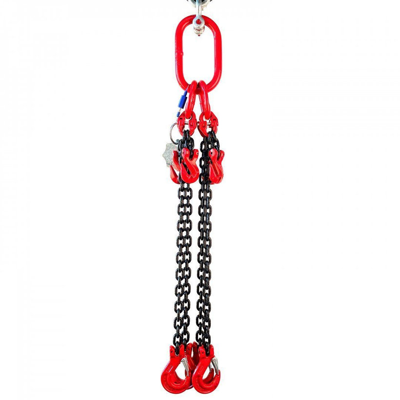 Řetězový závěs oko-4 háky tř 80 se zkracovačem (2 m, 2360/1700 kg, 6 mm)