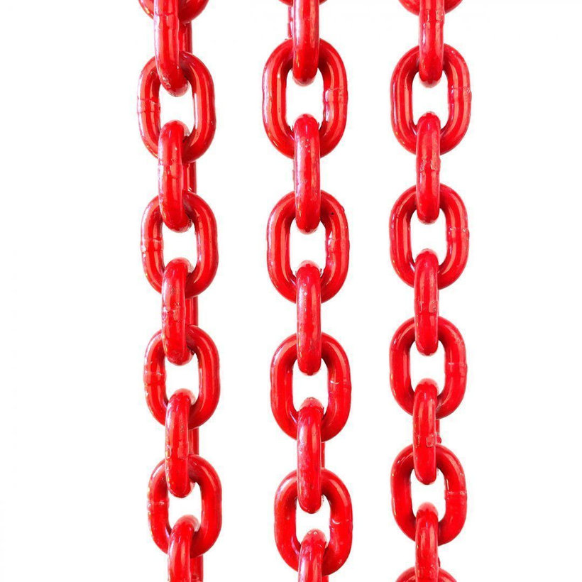 Řetězový závěs oko-3 háky tř 80 se zkracovačem (3,5 m, 2360/1700 kg, 6 mm, červená)