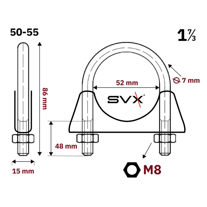 Spona trubková zn 50-55mm