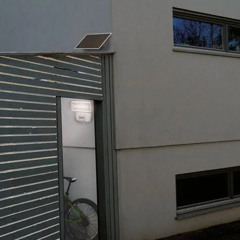 Solární LED reflektor s pohybovým PIR detektorem antracit