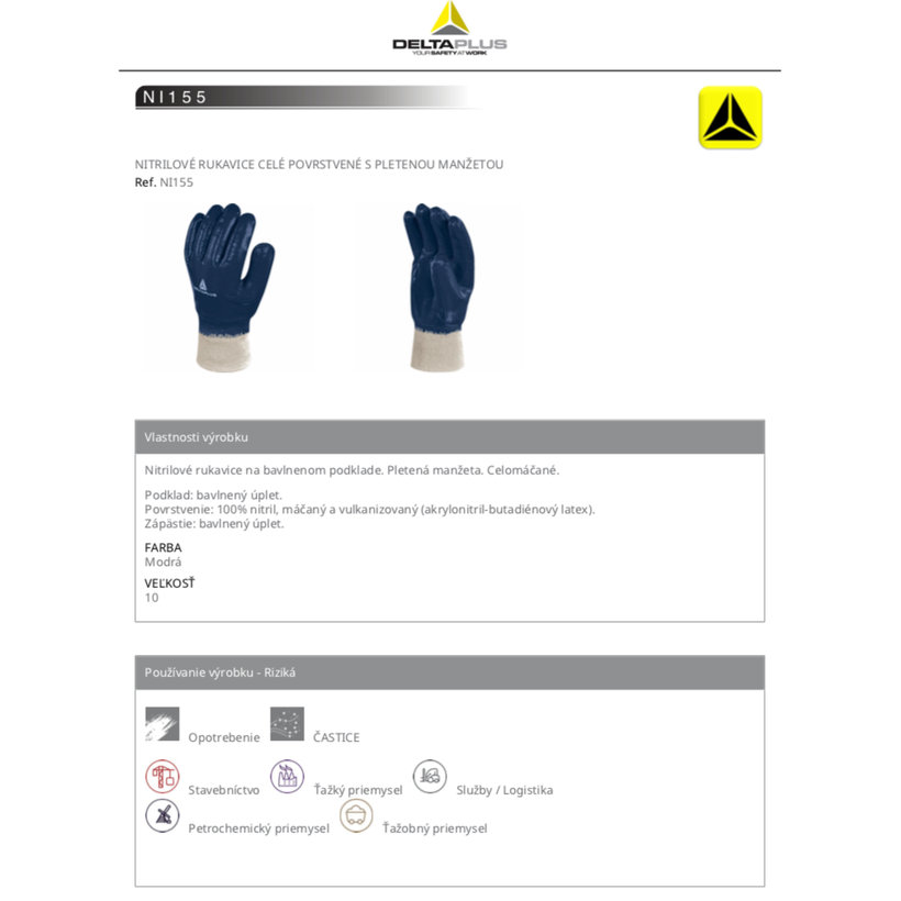 Pracovní rukavice NI155 10