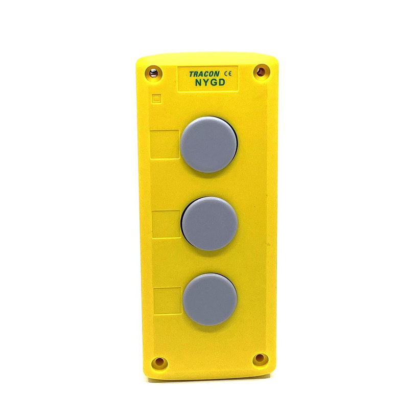 Krabicová sestava k tlačítkům žlutá - 3x otvor