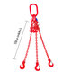 Řetězový závěs oko-3 háky tř 80 se zkracovačem (1 m, 2360/1700 kg, 6 mm, červená)