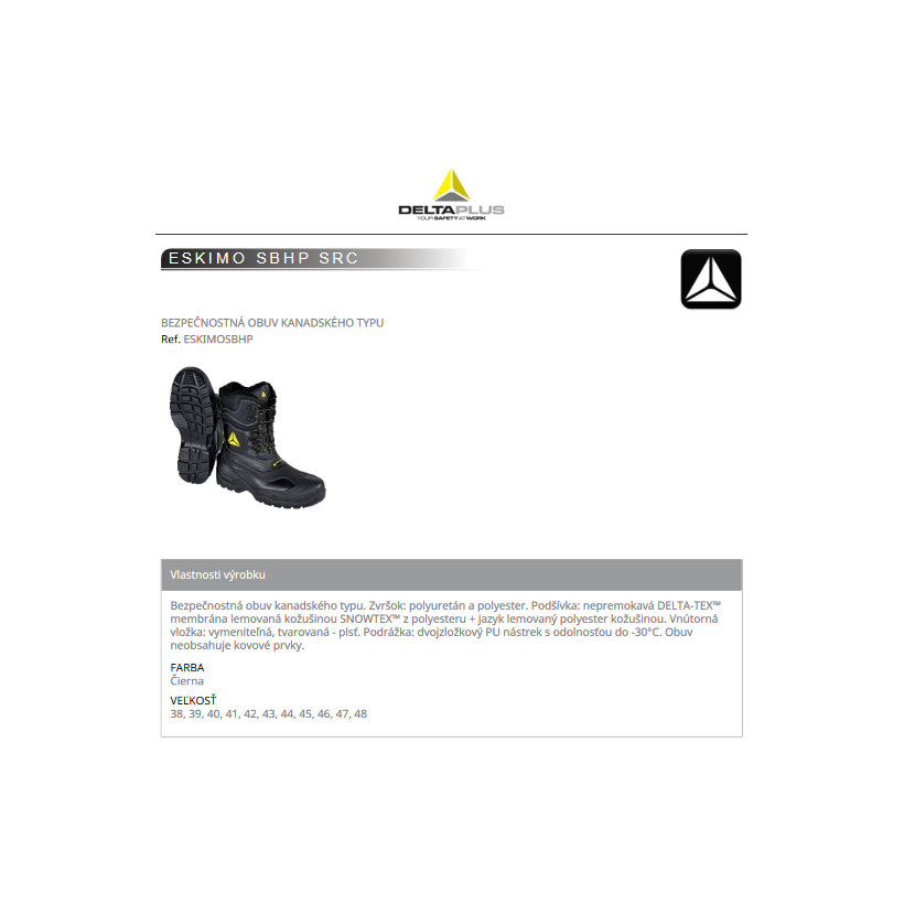 Vysoké zateplené holínky ESKIMO 44