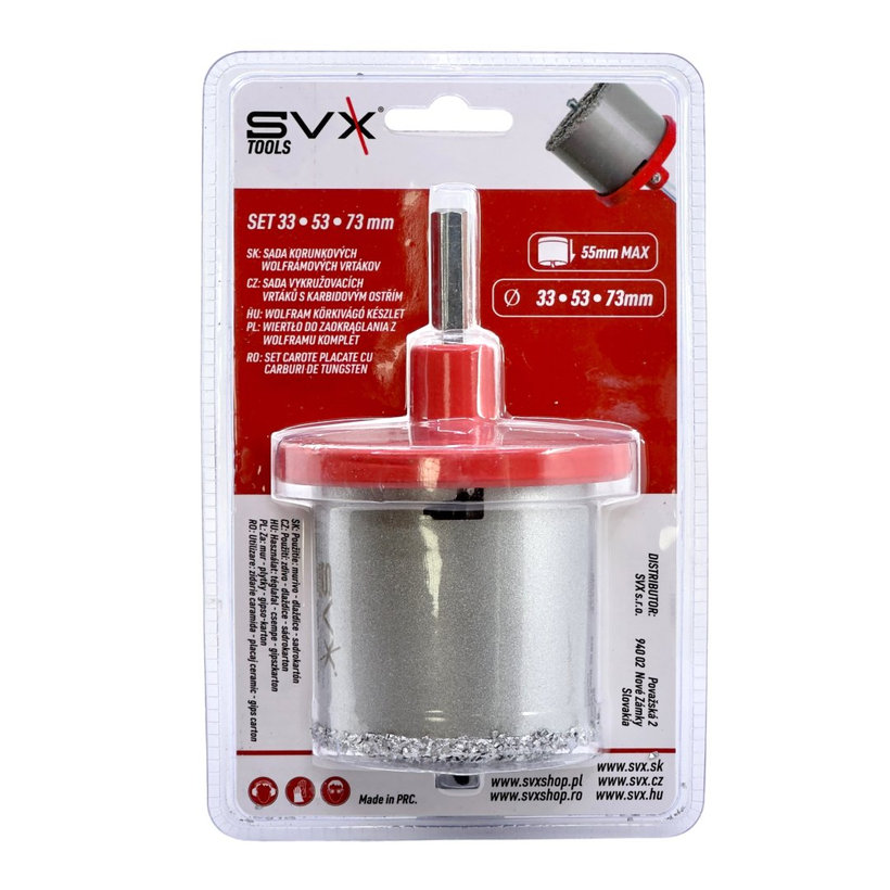 Vrták korunkový wolframový 33-53-73mm
