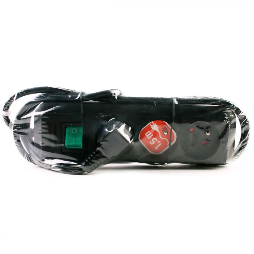 Prodlužovací kabel Eco-Line, černá 1,5m