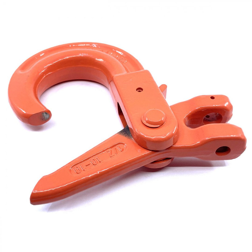 Samozajišťovací hák na řetěz s vidlicí tř 100 oranžový 10mm