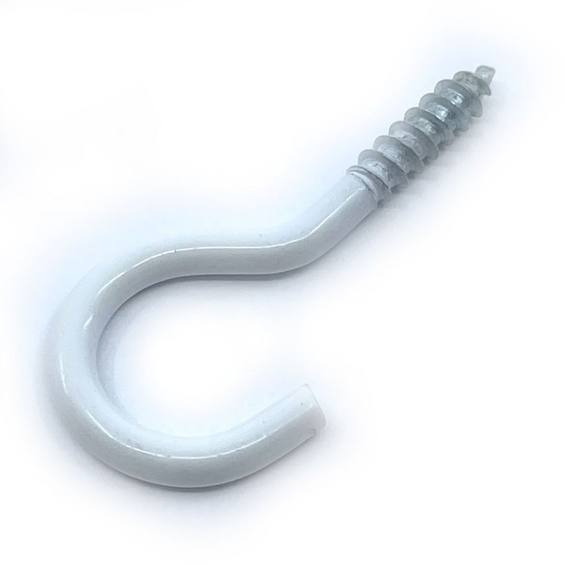 Hák s vrutem bílý lak 60mm