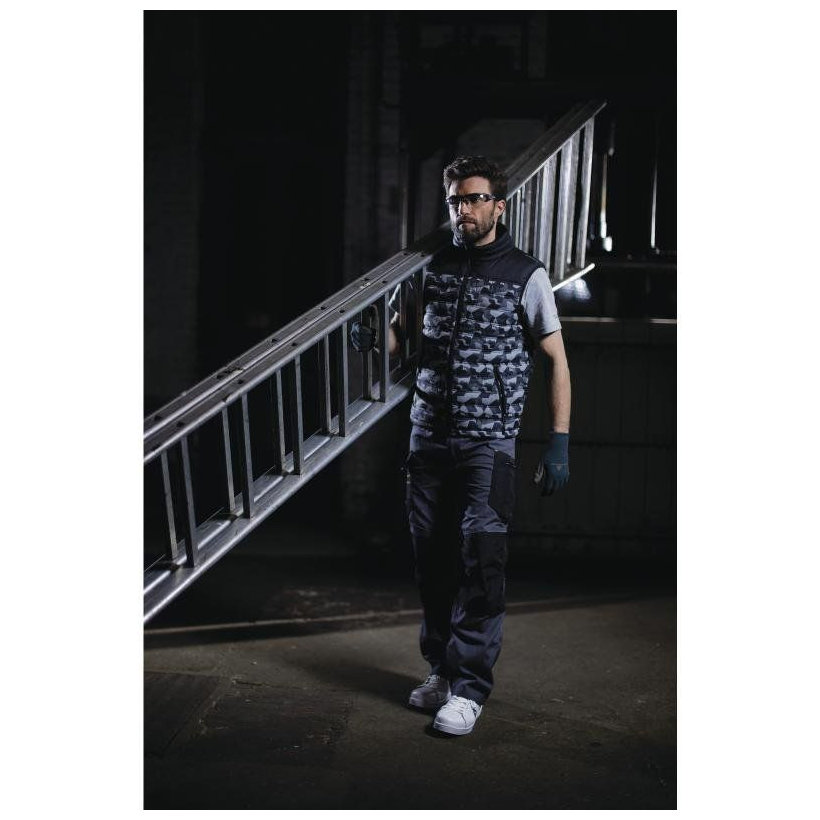 Péřová vesta G-DOON šedo-oranžová L