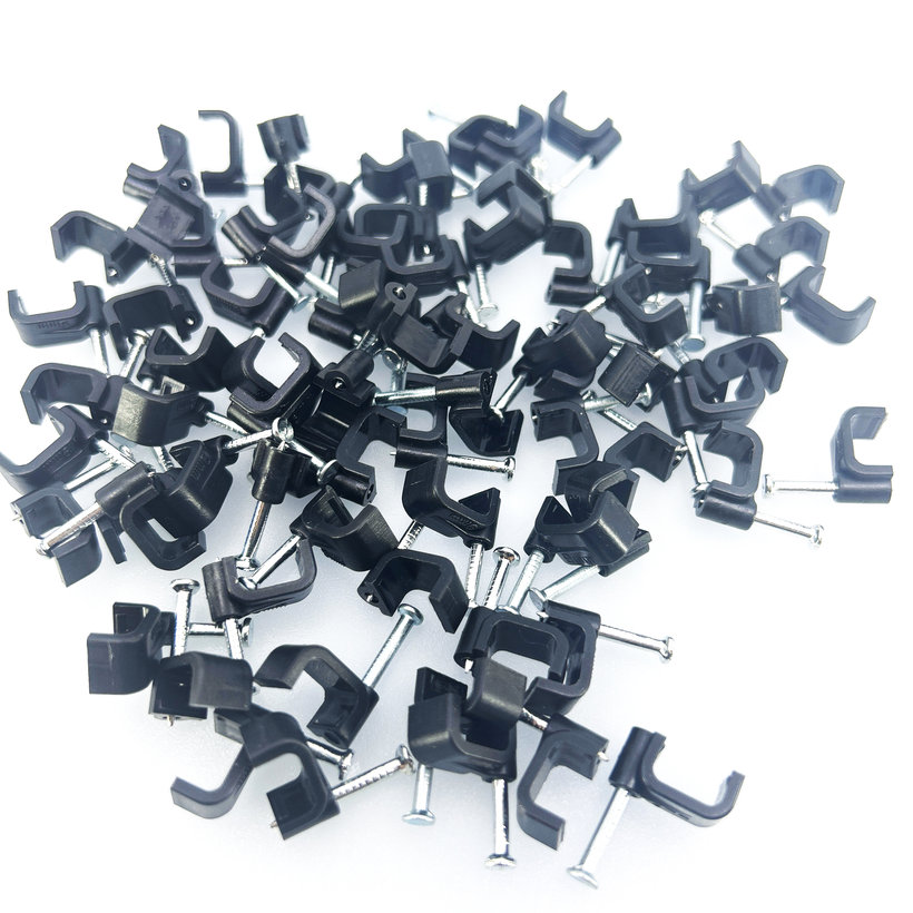 Kabelážní příchytka čtvercová černá 10mm