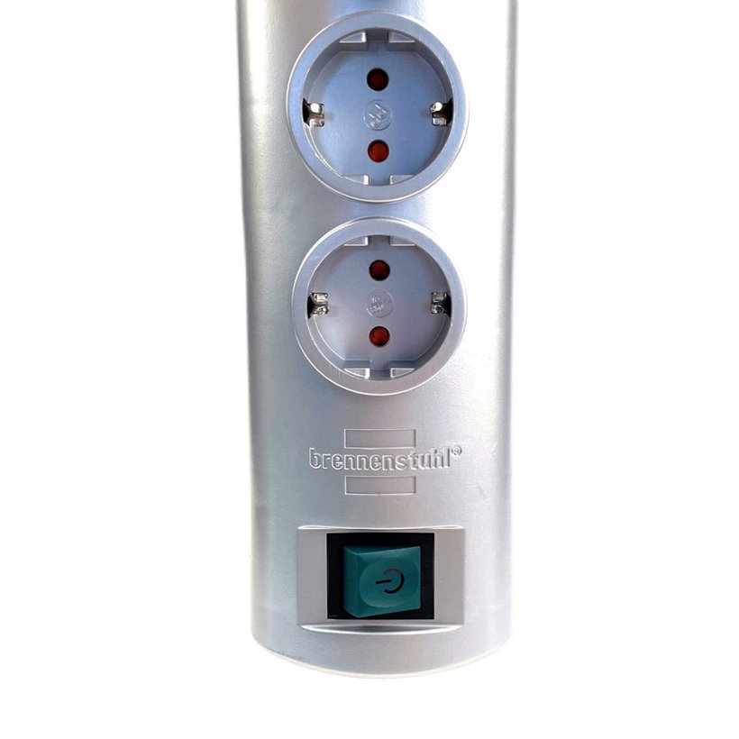 Prodlužovací kabel PRIMERA 8 zásuvek 16A stříbrný SCHUKO 2m