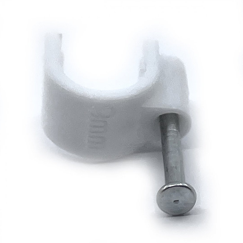 Kabelážní příchytka oválná bílá 9mm