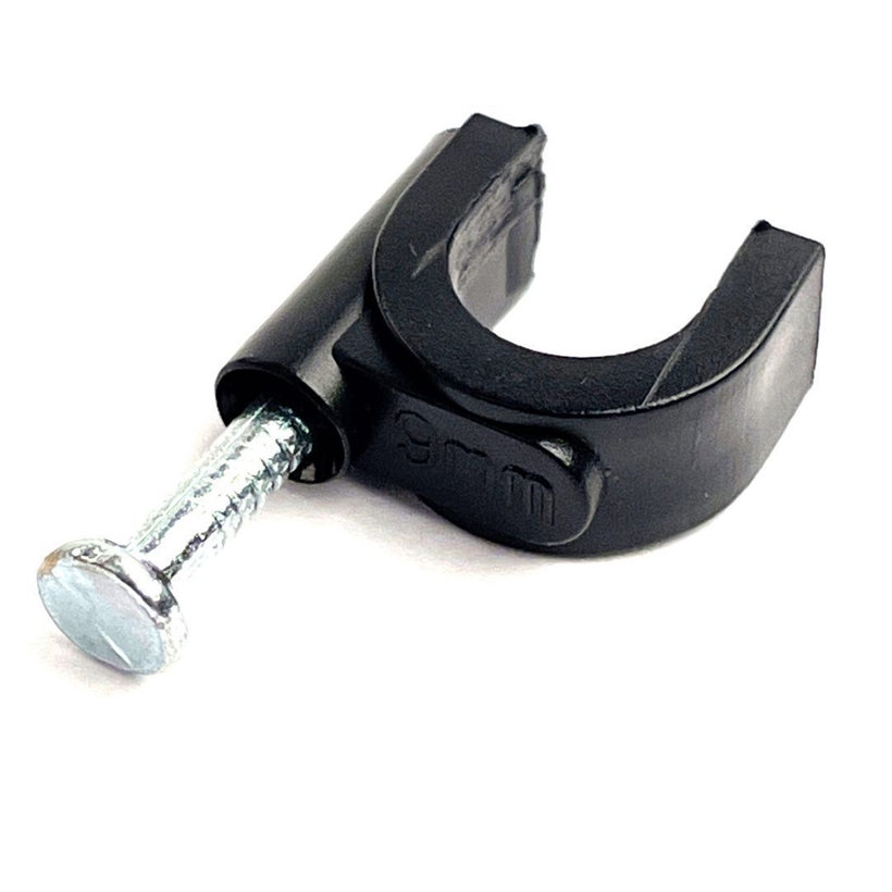 Kabelážní příchytka oválná černá 12mm