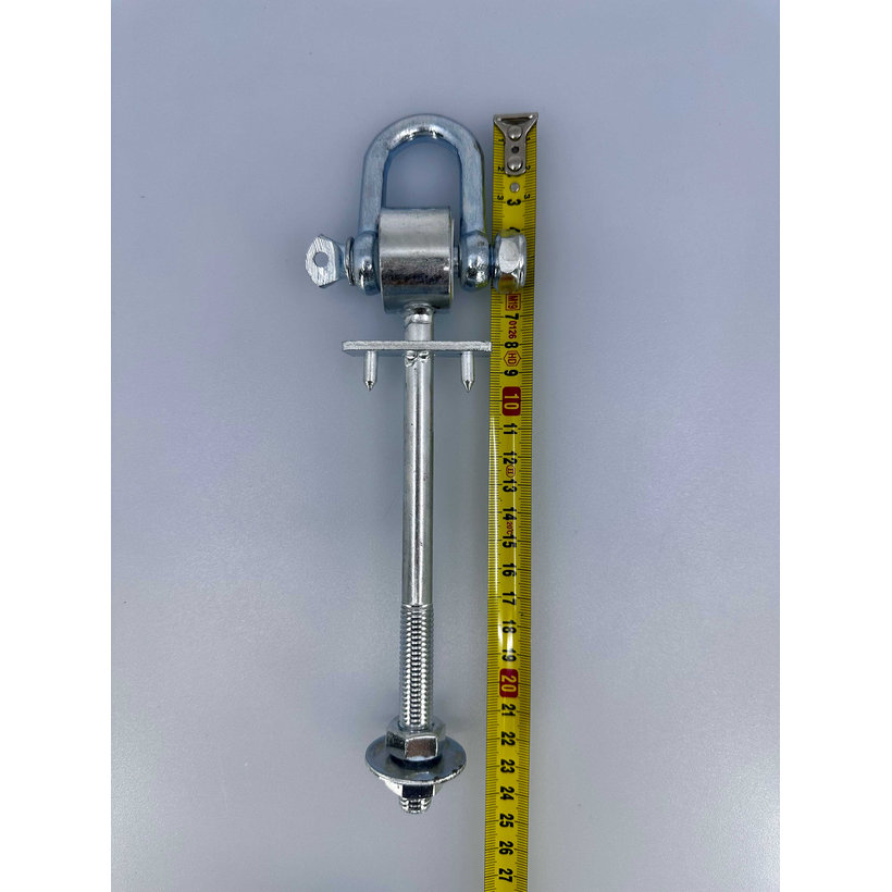 Houpačkový hák se třmenem D pozinkovaný M12x155mm