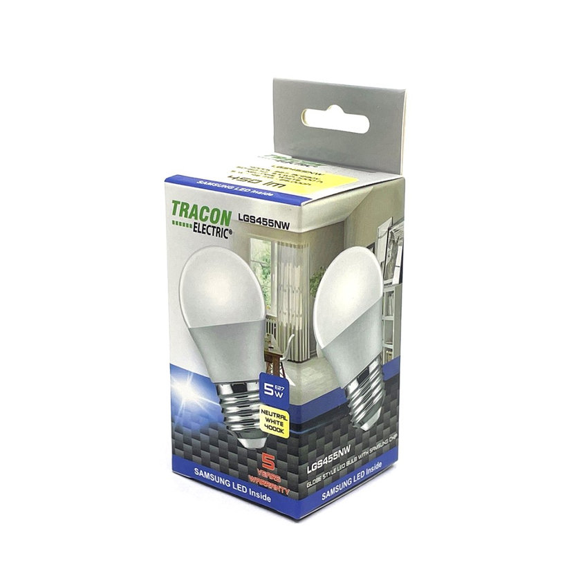 LED žárovka koule E27 5W - neutrální - s chipem